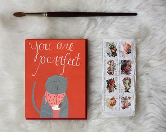 You Are Purrfect - Valentine's Day - Love - Card - Note - Cat