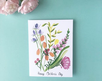 Mother's Day - Florals - Card - Note - Mom - Bright Colours - Blank