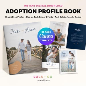 Adoption Profile Book Template, Editable Canva Template, Instant Digital Download, Parent Profile, DIY Profile Book, Clean Modern Design
