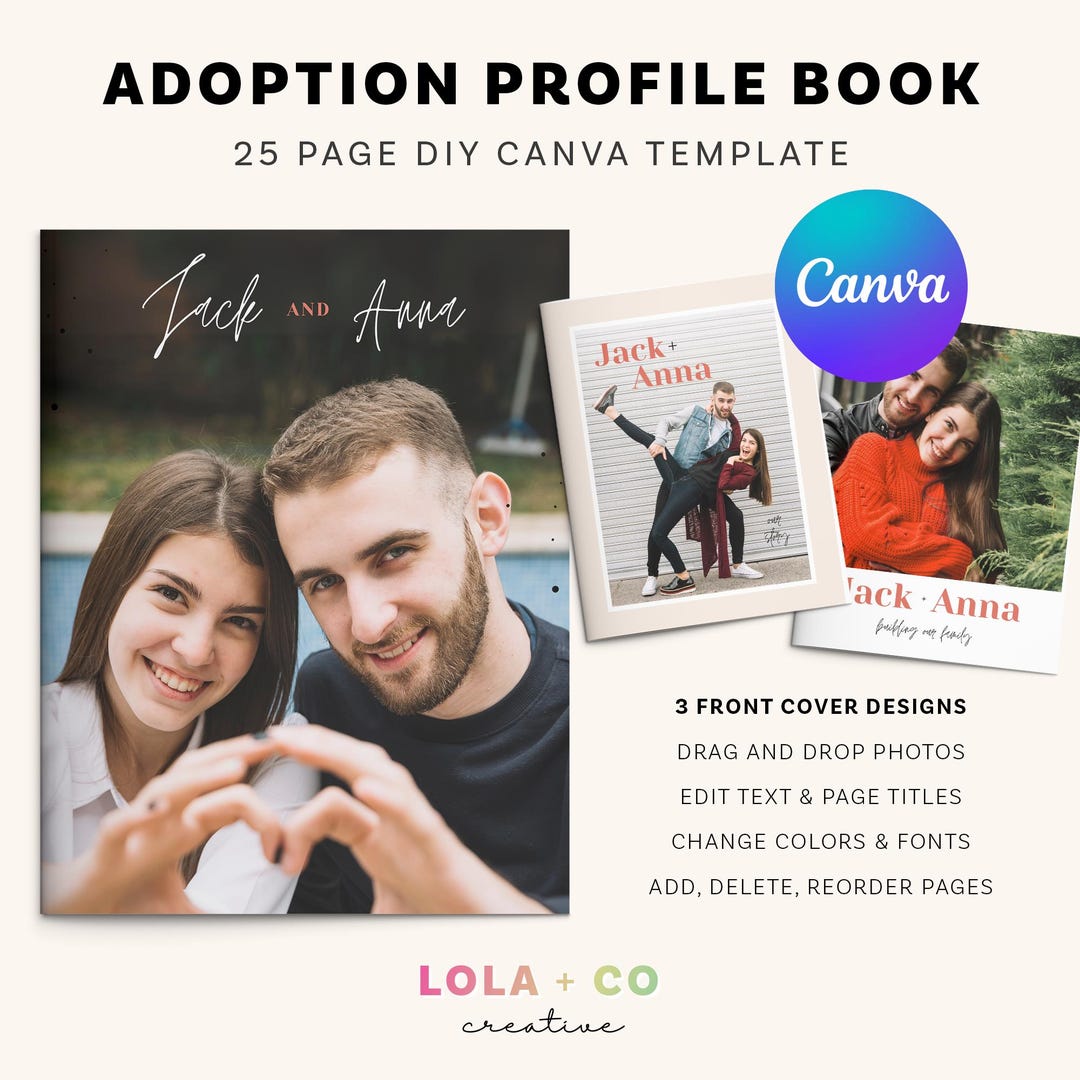Editable Adoption Profile Book Template, Modern Canva Design (digital ...