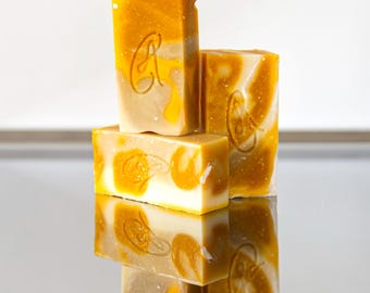 Handmade soap no. 4, cold-processed with almond fragrance