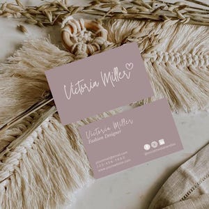 Boho Visitenkarten Vorlage, Minimalistische Visitenkarte, druckbare Visitenkarte Vorlage, bearbeitbare Karte, DIY Visitenkarte, Canva Vorlage