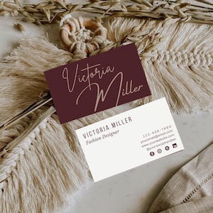 Boho Visitenkartenvorlage, minimalistische Visitenkarte, druckbare Visitenkartenvorlage, bearbeitbare Karte, DIY-Visitenkarte, Canva-Vorlage