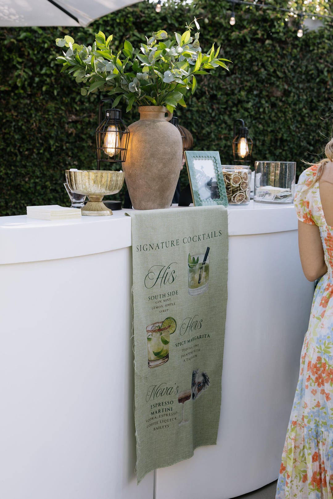 Personalized Linen Bar Sign: Dog & Drink Menu, Wedding Decor - Etsy