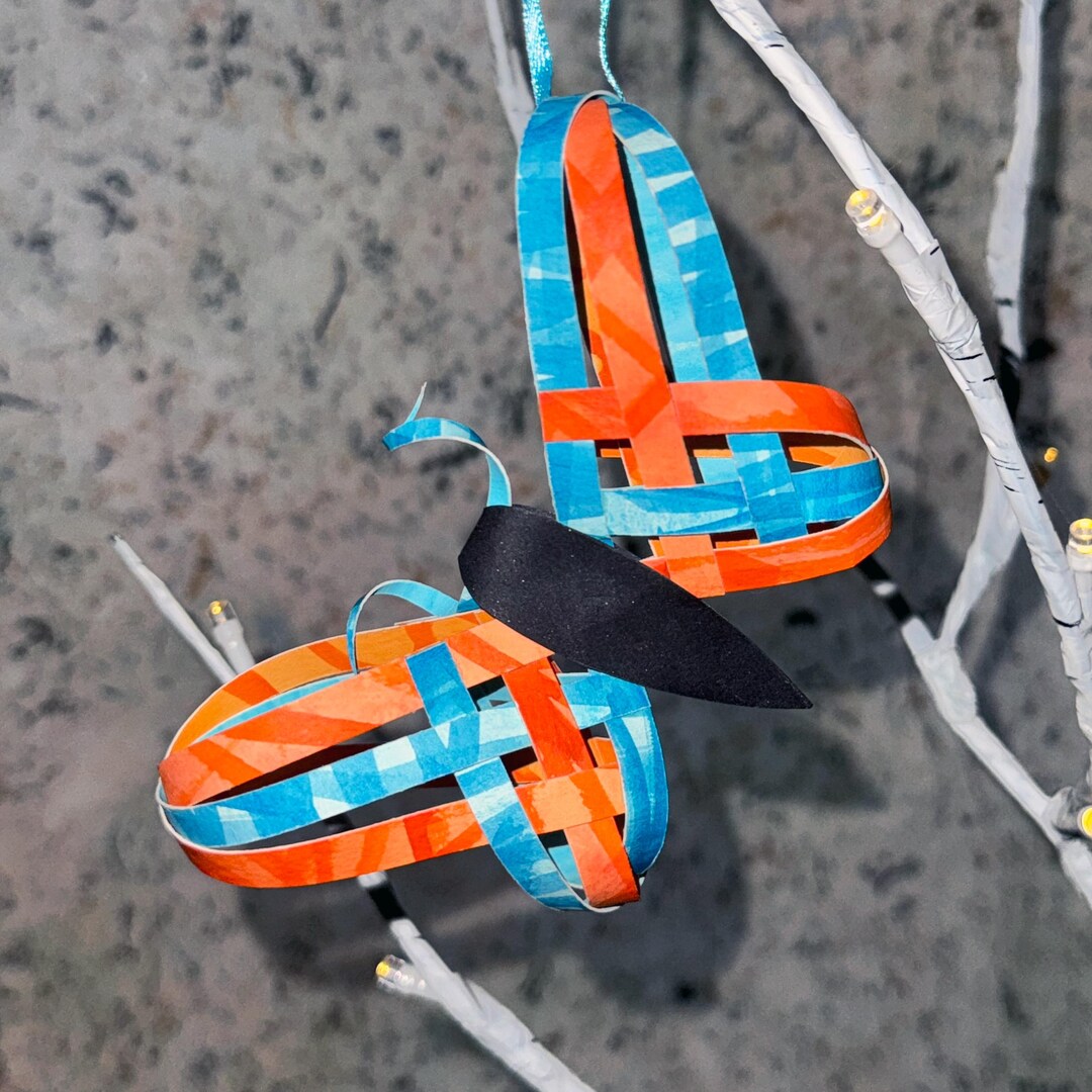 Small Paper Butterfly Woven From Strips Painted With Quality ...