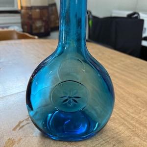 Vintage Glassboro Sand Dollar Cobalt Blue Glass Bottle