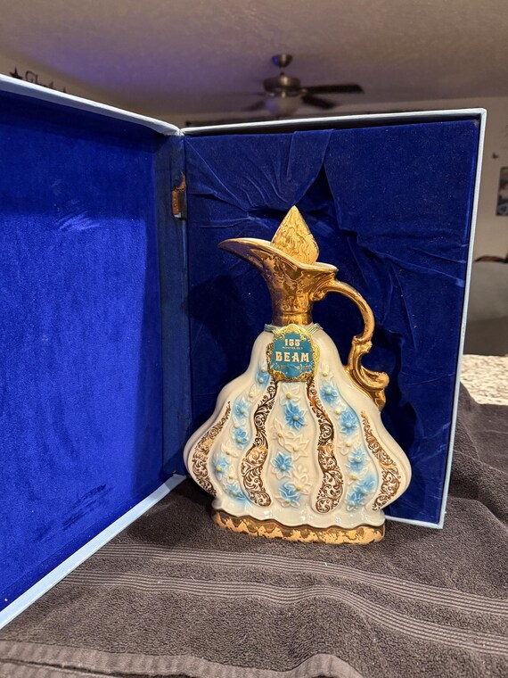 1970 Jim Beam's 155 Month Blue/gold Decorative Decanter - Etsy