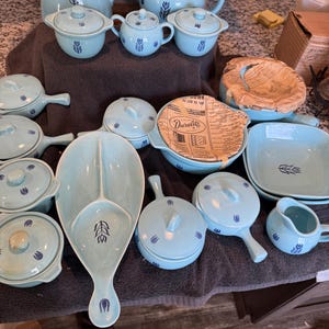 Vintage Cronin Pottery Blue Tulip Collection