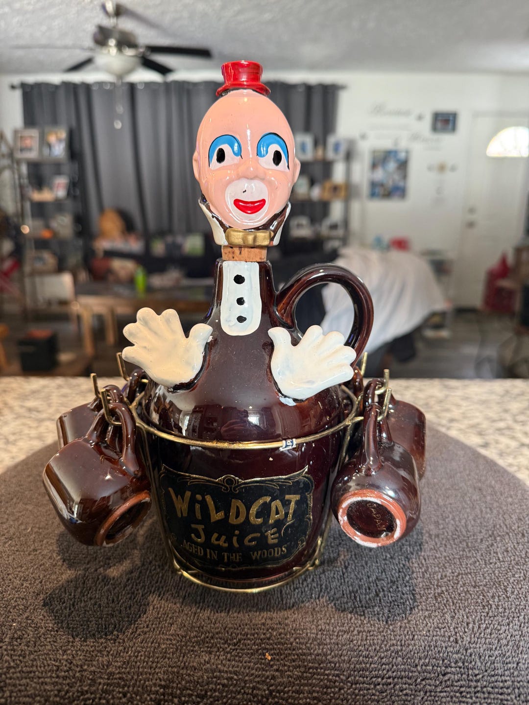 Vintage Clown Wildcat Juice Decanter Set - Etsy