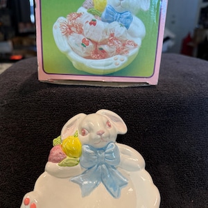 Vintage Ceramic Bunny Candy Dish
