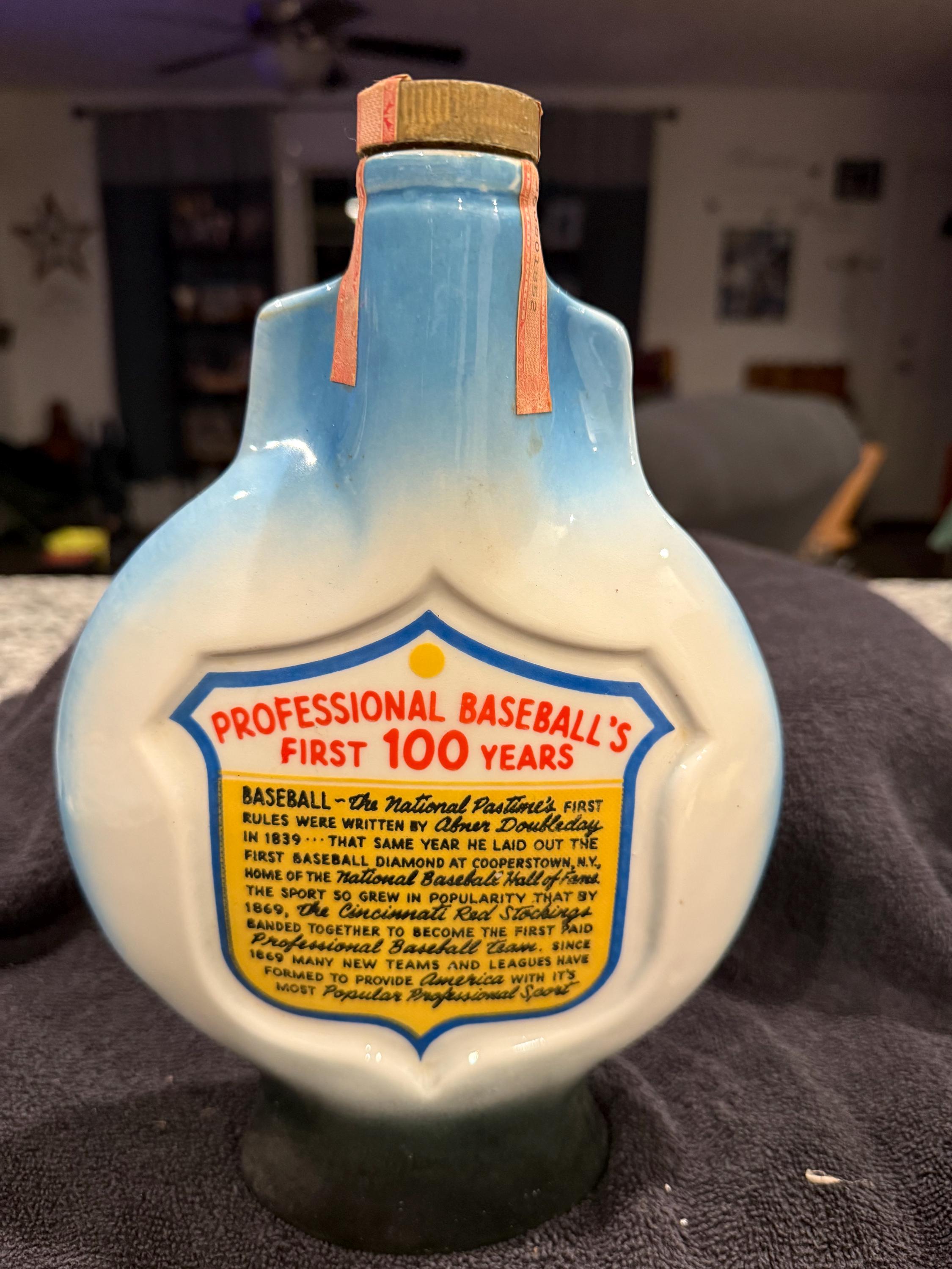 1969 Professional Baseball's 100th Anniversary Jim Beam Decanter - Etsy  Israel Professional Baseball The First 100Years