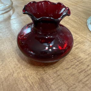 Vintage Anchor Hocking Ruby Red Bud Vase