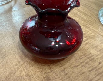 Vaso vintage Anchor Hocking rosso rubino