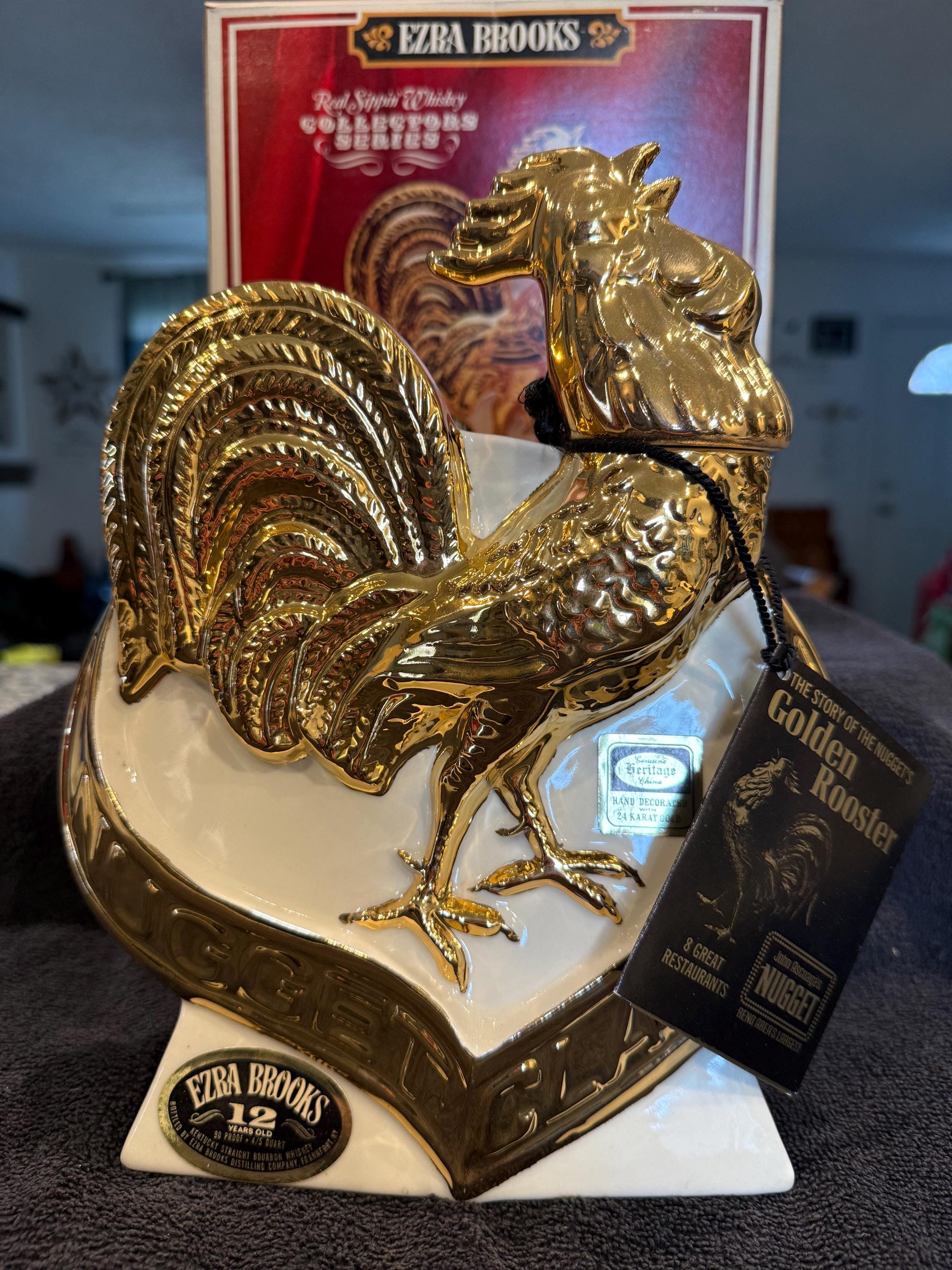 1970 Golden Rooster Ezra Brooks Decanter - Etsy Norway