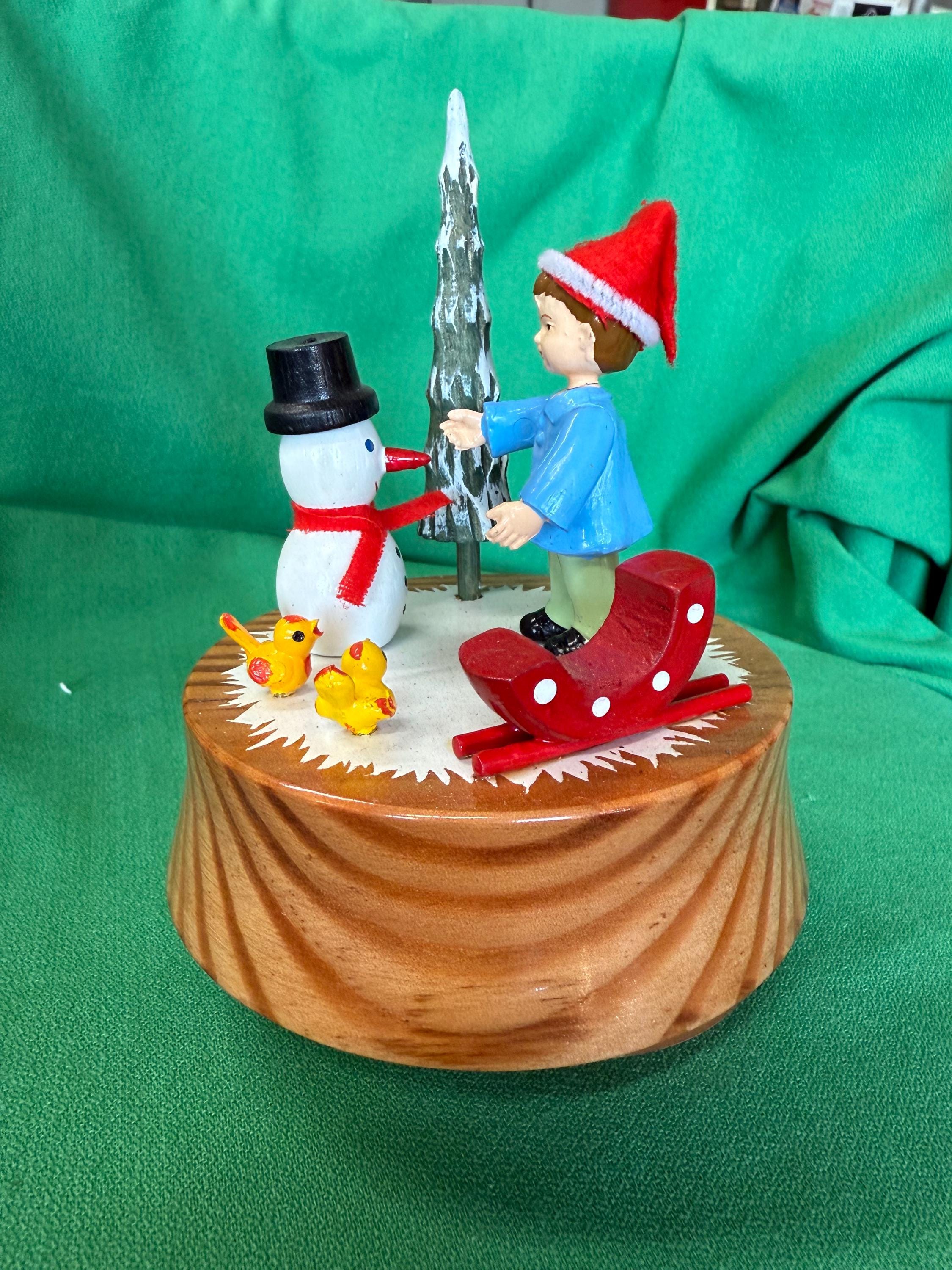 雪だるま　スノーマン　オルゴール　レトロ　ファンシー ヴィンテージ フロスティ スノーマン オルゴール - Etsy 日本