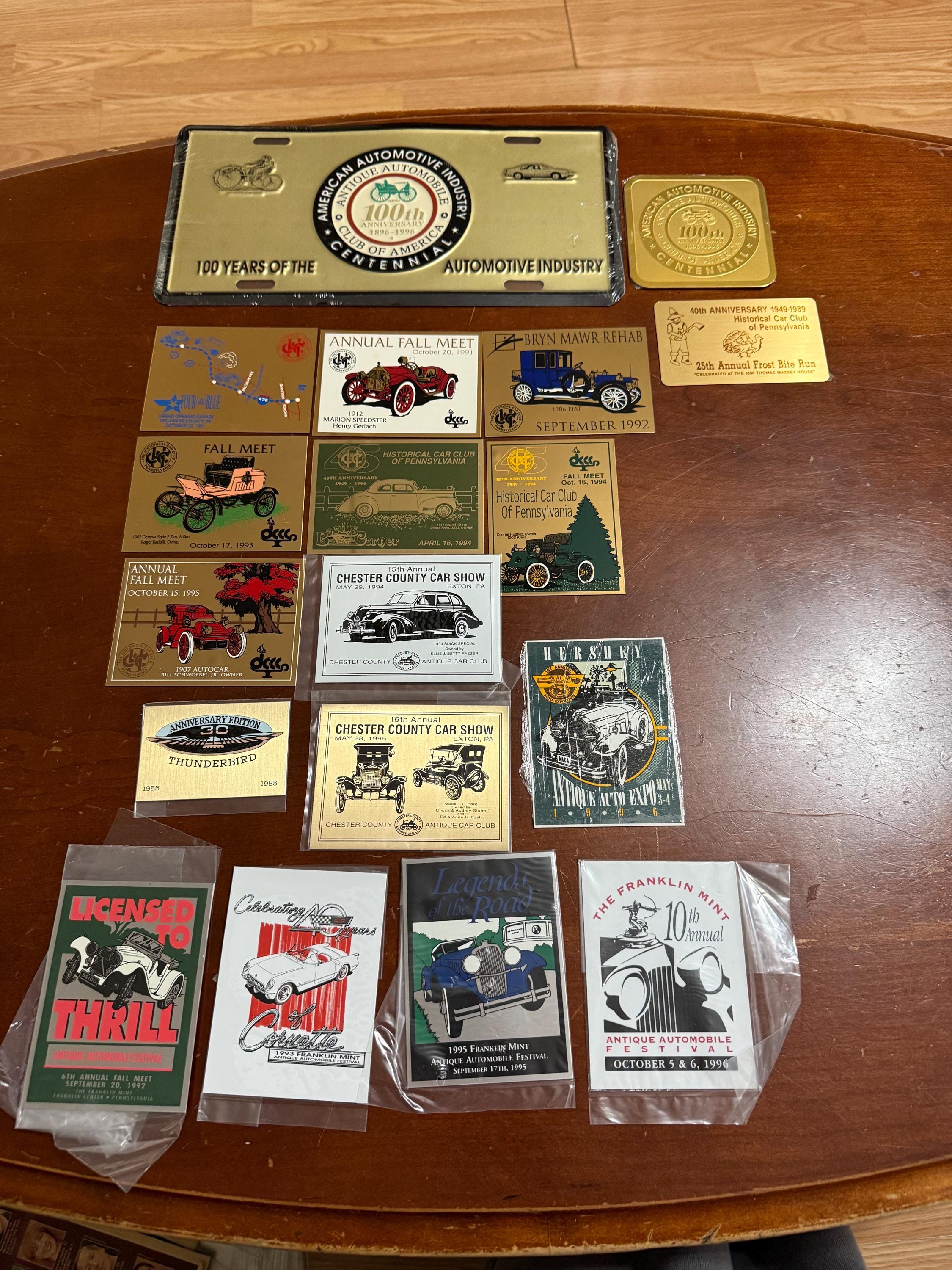 Vintage 1990’s Metal Antique Automobile Plaques
