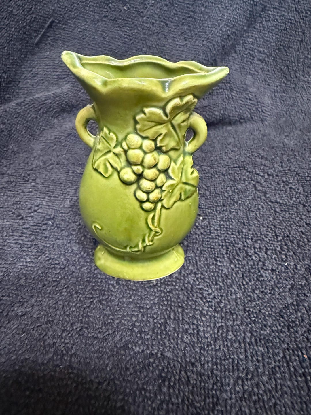 Vintage Mini Green Ceramic Pitcher Vase - Etsy