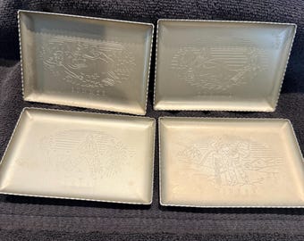 Vintage The 4 Seasons Small Metal Trays