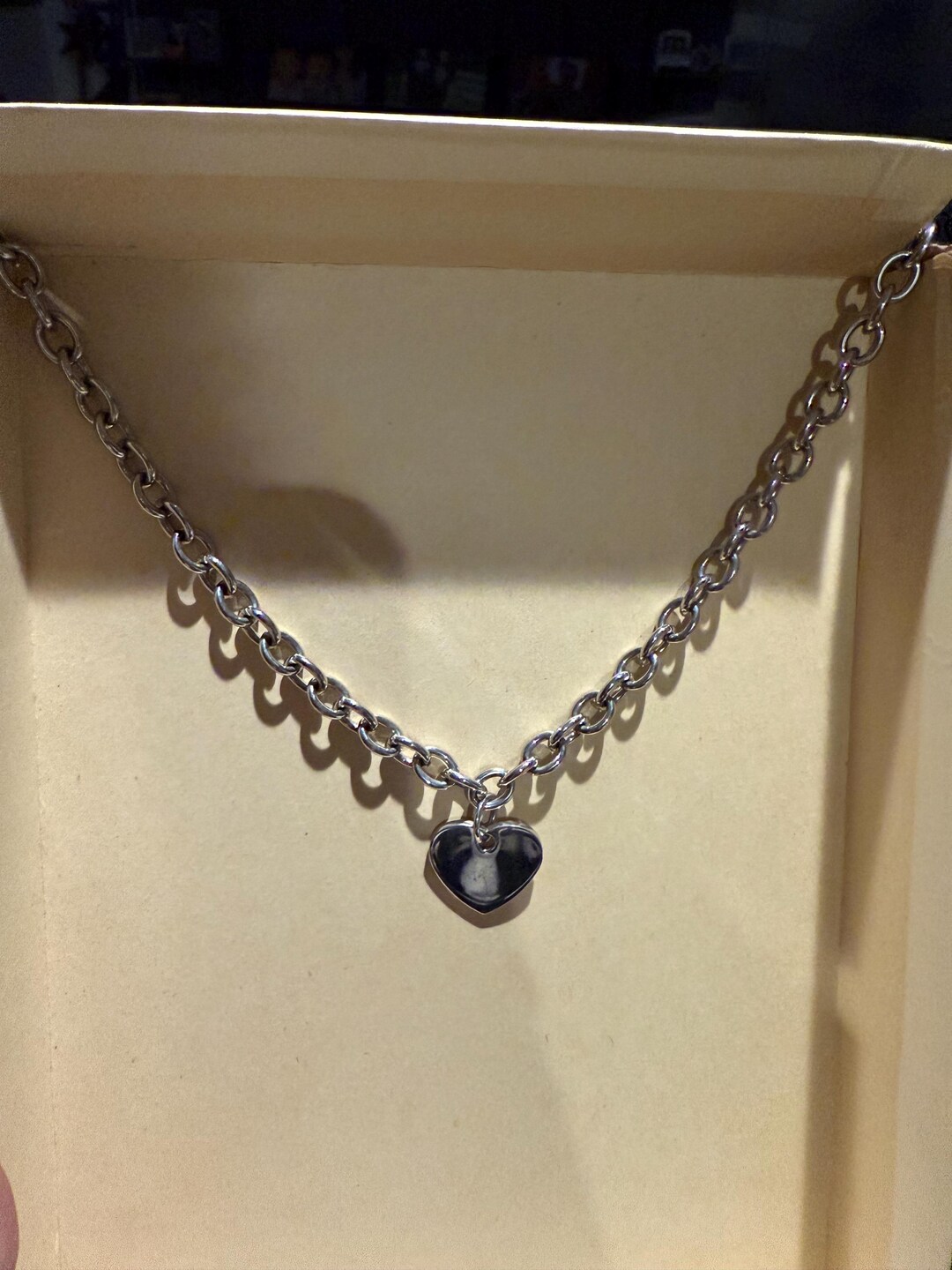 Edforce Vintage Edforce Stainless Steel Heart Necklace - Etsy