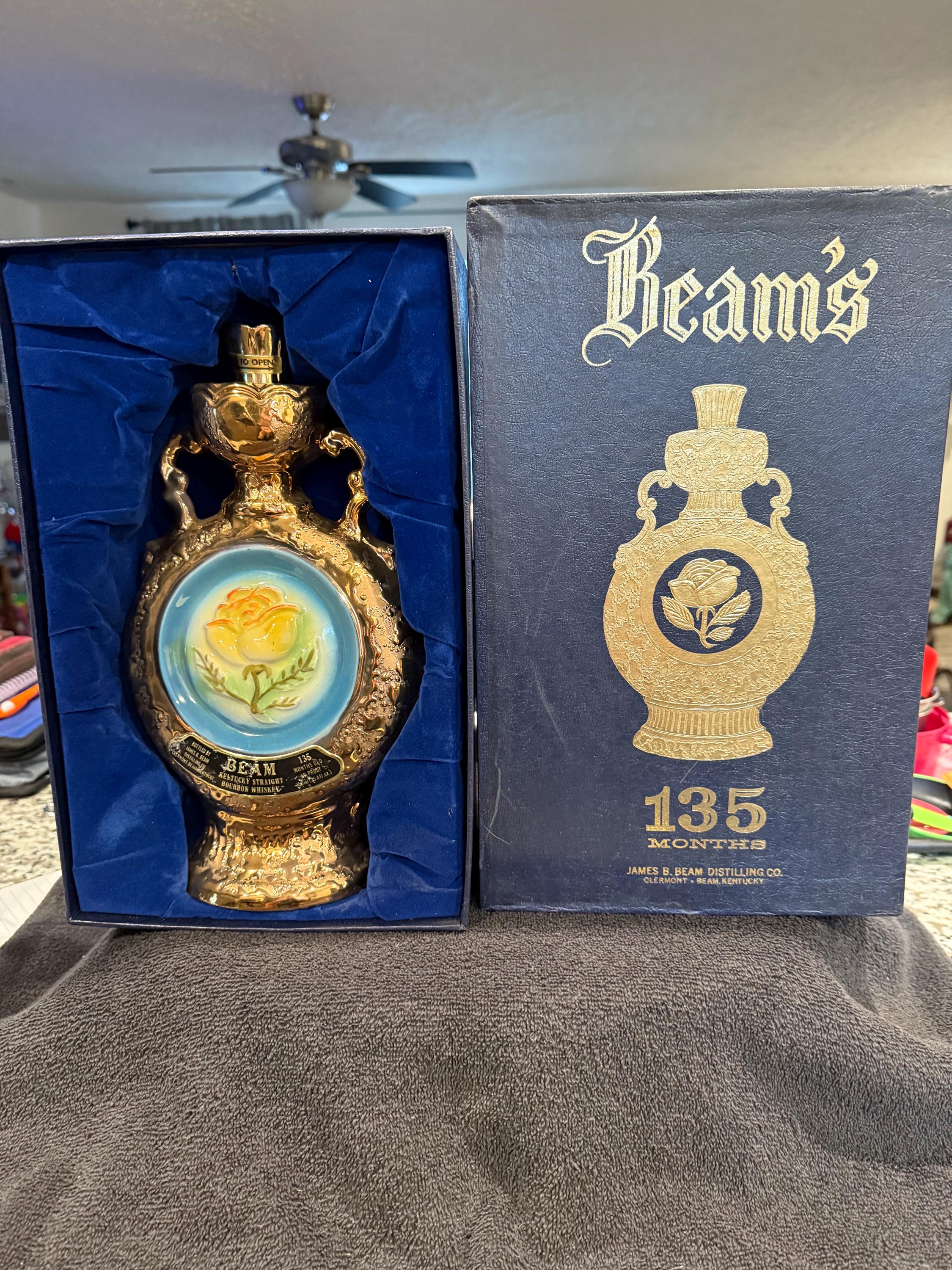 1978 Jim Beam Gold Yellow Rose Decanter - Etsy