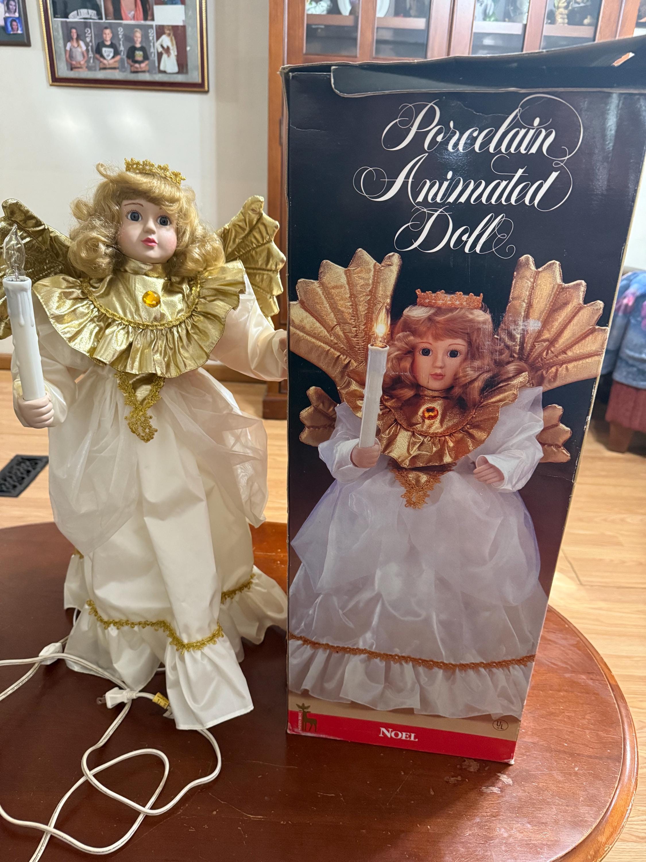 * christmas doll ୨୧ * 翼のある 三日月の妖精さん Porcelain Animated Angel Noel Doll - Etsy