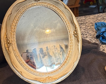 Espejo decorativo vintage de resina con soporte
