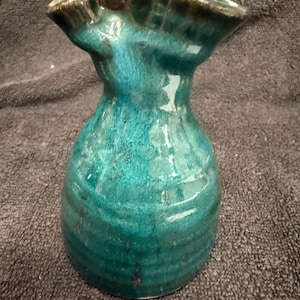 Vintage Blaue Keramik Öllampe