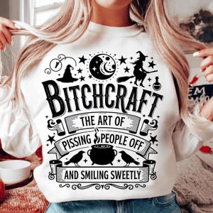 Bitch craft Funny Halloween PNG Sarcastic Snarky Witch Png Funny Adult Humor Witchcraft Png Retro Halloween Trendy Sassy Sarcasm