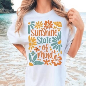 Sunshine State of Mind PNG: Retro Flower Summer Design (Digital Download)
