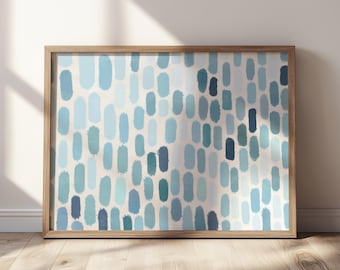 Softness Art Print, Apartment Home Decor, Soft Color Artwork, Baby Blue Wall Art, Boho Horizontal Art, Large Minimalist Art, Coastal Cottage