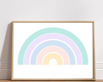 Rainbow Wall Art, Rainbow Print, Cute Rainbow Decor, Rainbow Kids Decor,Printable Wall Art,Playroom Decor,Colourful Rainbow,Digital Download