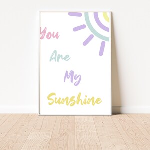 You Are My Sunshine Print, Sunshine Print, Nursery Decor, Printable Wall Art, Playroom Decor, Kids Printables, Nursery Art, Digital Download
