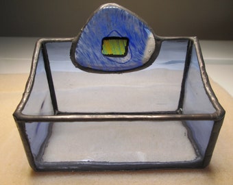 Blue  business card holder