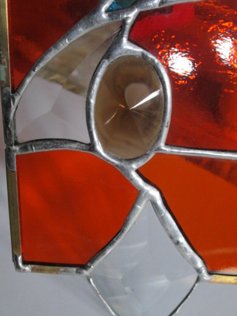 Custom Stained Glass Bevel and Faceted Jewel Panel Etsy