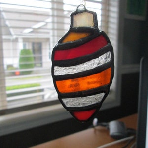 set of 2 stained glass ornaments image 2