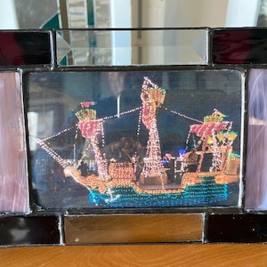 8&quot; x 6&quot; stained glass and beveled glass picture frame