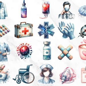 Healthcare elements PNG files for digital download and commercial use