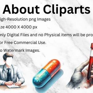 Medicine-themed clipart PNG bundle for sublimation and digital download
