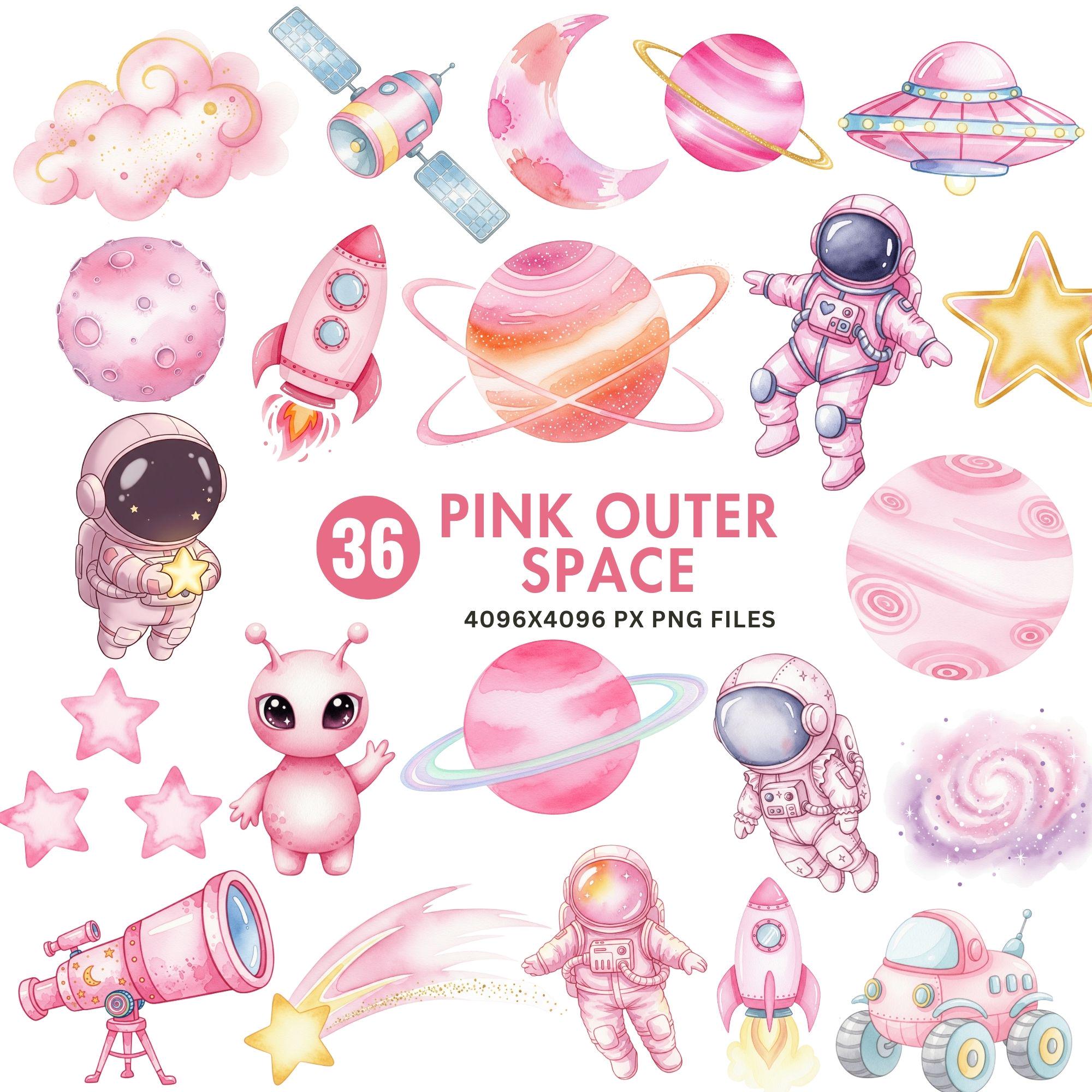 watercolor-pink-space-clipart-girl-astronaut-planets-digital
