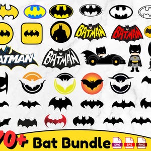 Paquete SVG de logotipo de murciélago, imágenes prediseñadas de héroe murciélago, superhéroe SVG, archivos de corte de cómic, Gotham SVG, dibujos animados para niños, pegatinas de murciélago, calcomanía de héroe, diseño de camiseta, PNG