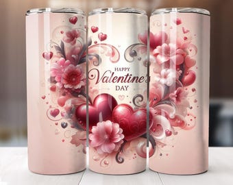Valentine's Day Hearts Tumbler Wrap: 20 Oz PNG (Digital Download)
