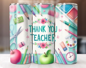Teacher Tumbler Wrap, Teacher Life Tumbler Wrap, 20 oz Skinny Tumbler PNG, Back to School Wrap, Best Teacher Ever Design, Sublimation PNG
