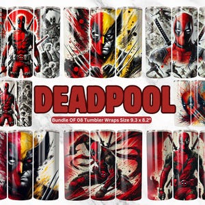 08 Dead-Pool Tumbler Wrap Bundle Cartoon Character Sublimation Design for 20 Oz Tumbler Digital Download  Tumbler Wrap For Commercial use