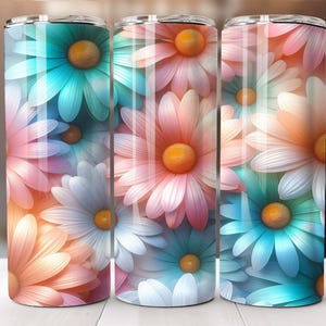 Emballage floral printanier pour verres, sublimation PNG fleurs Pâques en téléchargement numérique haute résolution pour verres, conception de gobelets fleurs printanières