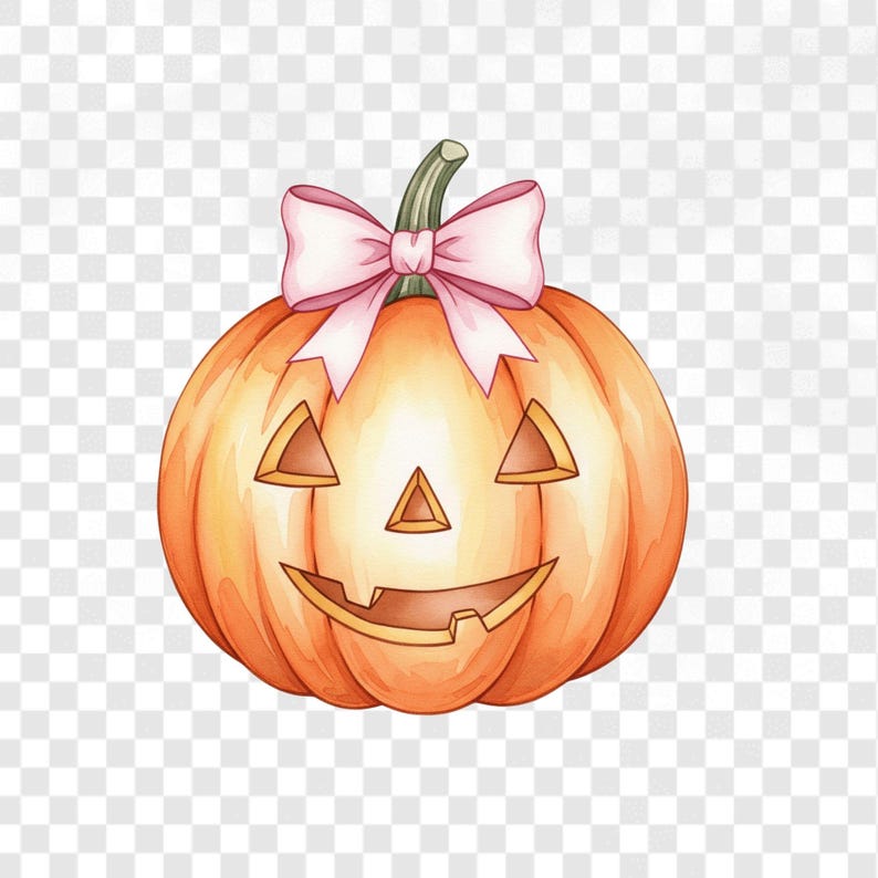 Hand-painted watercolor Halloween illustrations of cute ghosts, pumpkins, cats, and pastel spooky elements for commercial use crafts