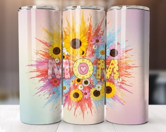 Emballage de gobelet pour maman Gobelet 20 oz pour la fête des mères PNG en téléchargement numérique Sublimation pour la fête des mères, meilleure maman de tous les temps, Emballage de gobelet PNG pour maman