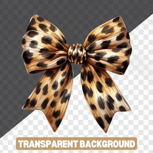 Trendy Coquette Bow Clipart, Leopard and Cheetah Print, Soft Girl Aesthetic Ribbons for Shirt Designs, Instant Digital Download