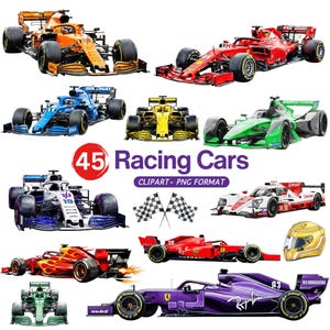 Racewagen clipartbundel, jongensauto clipart, vintage racewagens png, leuke raceauto, sublimatieontwerpen, decor kinderkamer, commercieel gebruik