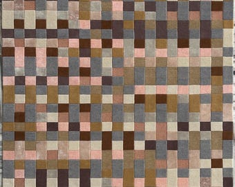 Modern Wool & Viscose Rug, Check Pattern, For Living Room, Bedroom and Office Space