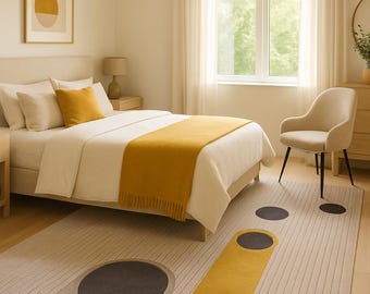 Hand Tufted Wool & Viscose Rug: Modern Neutral Design, Made in India